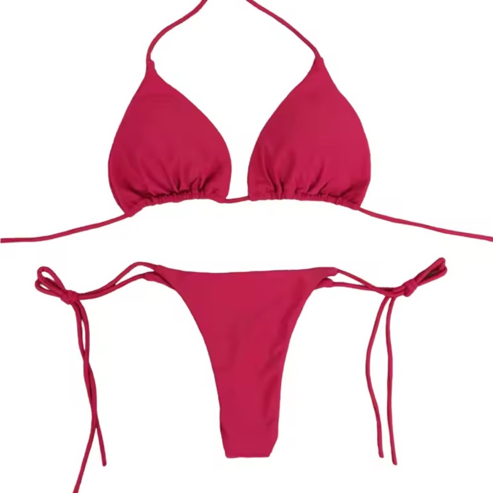 Maroon Red Skimpy Thong Bikini Size XL